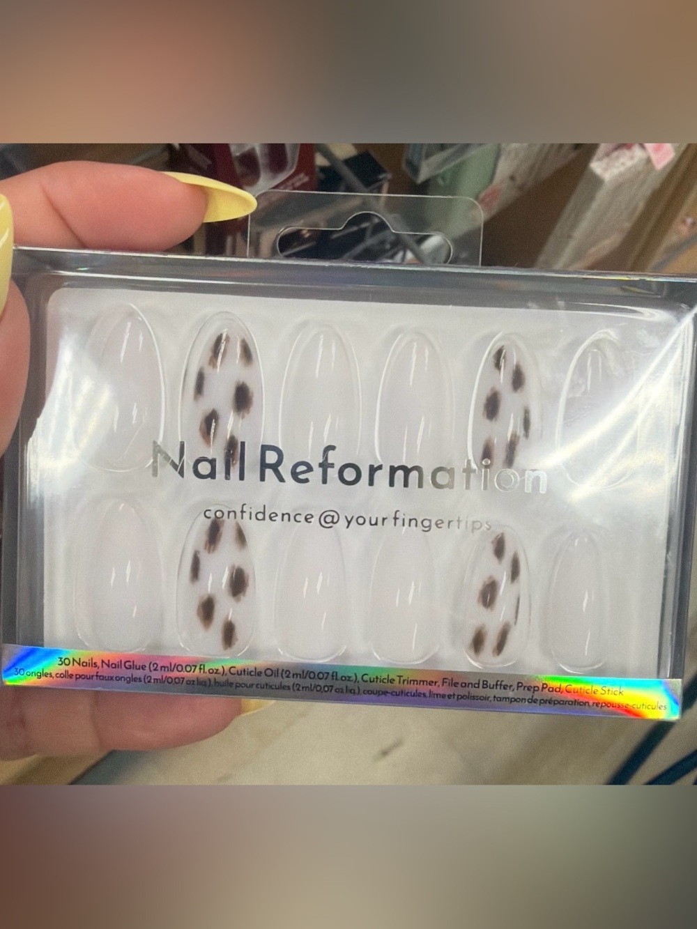 Nail Reformation Leopard Accent Press-On Nails - White & Brown